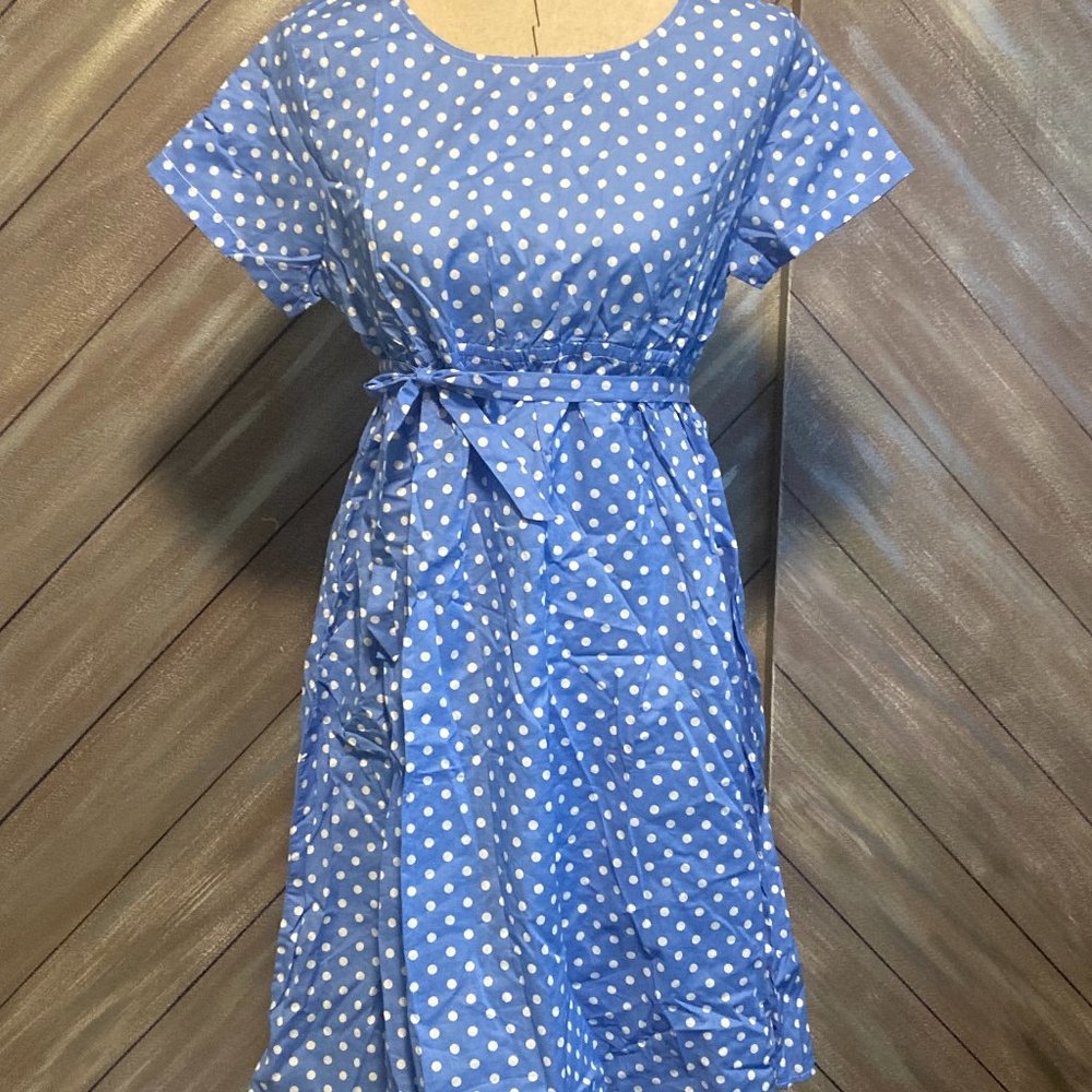 Kate Inspired Blue Polka Dot George Dress